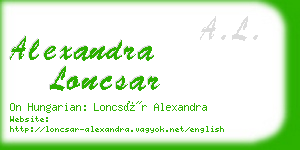 alexandra loncsar business card